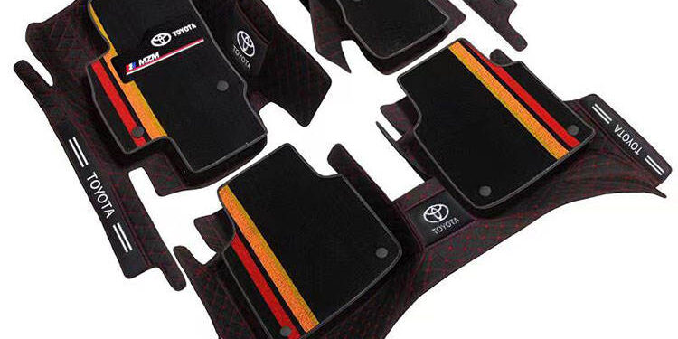 Custom Hot Pressed Leather Car Floor Mats with Carpet Texture